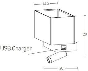 Zambelis H59 - LED Fali lámpa LED/3W + 1xE27/40W/230V fekete
