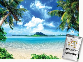 Fotótapéta Flizelina Tájkép Trópusi Tengerpart Pálmafák Sziget Paradicsom 150x105 ragasztó