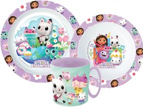 Gabi babaháza Wonderland étkészlet, micro műanyag szett bögrével 350 ml