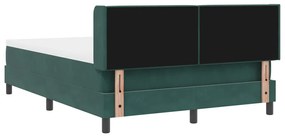 Bokszrugós Ágy Matracra Sötét Zöld 140x200 cm Bársonyos