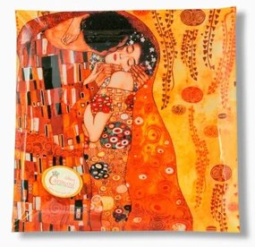 Üvegtányér 25x25cm Klimt: The Kiss