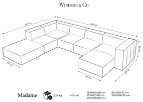 Krémszínű sarokkanapé (bal oldali) Madame – Windsor &amp; Co Sofas