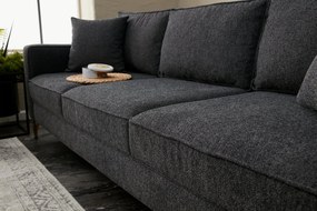 3 személyes kanapé Berlin - Antracit, Fekete