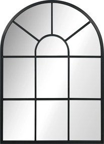 HOMCOM Fali Tükör 70 x 50 cm Ablak Tükör Fém Kerettel Dekoratív Fali Tükör Hálószobához Élet/Hálószobához, Fekete | Aosom