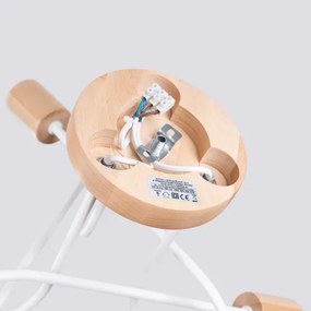 Sollux SL.1474 - Felületre szerelhető csillár EMBER 3xE27/15W/230V fehér/bézs/bükkfa