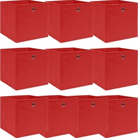 vidaXL 10 db piros szövet tárolódoboz 32 x 32 x 32 cm