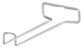 Ezüstszínű fali acél borospohár tartó szett 2 db-os Rail – Metaltex