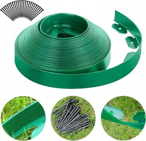Kerti Gyepszegély Műanyag Rugalmas zöld 5cm 20m Tűsarok