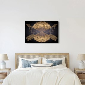Kép - Arany mandala nyilakkal (90x60 cm)