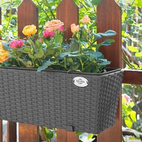 Casaria® Polirattan virágcserép fekete 2 db