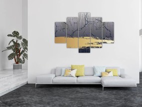 Kép - Kék és arany absztrakció N⁰1 (150x105 cm)