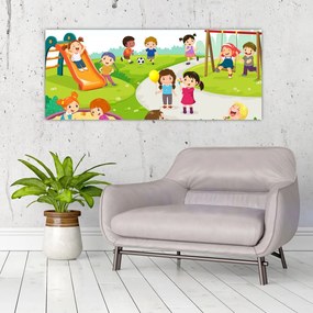 Kép a gyermekek szórakozásáról a homokozóban (120x50 cm)