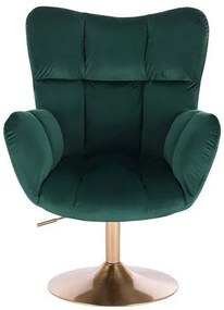 HR650N Sötétzöld modern velúr szék arany lábbal