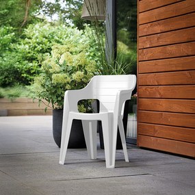 Bilboa Iowback műanyag kartámaszos kerti szék fehér