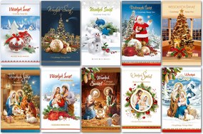 Térbeli Karácsonyi Üdvözlőkártyák Hármas 10 db-os szett