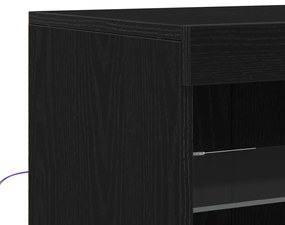 LED világítással rendelkező oldal szekrény Fekete tölgy 41x37x100 cm