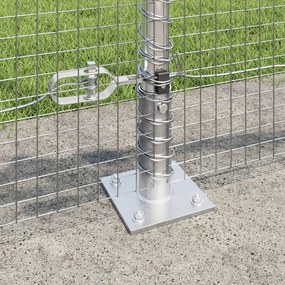 Horganyzott Drótháló Kerítés 7 Flangás Oszloppal 0.4x10 m