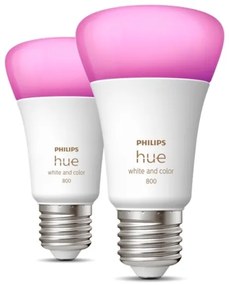 2x Philips Hue WACA A60 E27 LED dimmable bulb 6.5W 2000-6500K