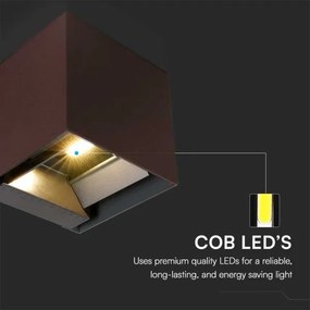 LED napelemes fali lámpa szenzorral LED/9W/3,7V 3000/4000/5000K IP65 barna