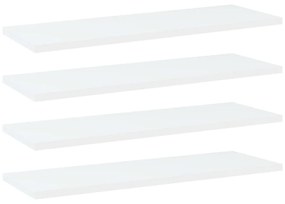 4 db fehér szerelt fa könyvespolc 60 x 20 x 1,5 cm