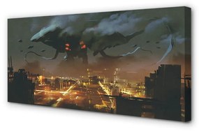 Canvas képek Város éjszaka a füst szörnyeteg 120x60 cm