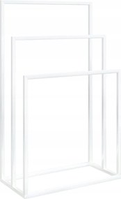 Törölközőtartó, szabadon álló, fehér, 48x24x79 cm, vas