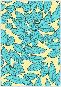 Poszterek 70x100 Türkiz levelek Türkiz