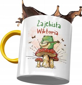 Sárga Bögre Viktória Barátnőknek Ajándék Nyomtatott Fotóval