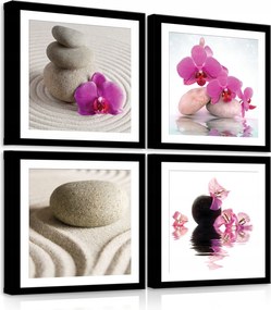 Vászonkép 50x50 Zen nyugalom harmónia relaxáció meditáció természet orchidea kövek