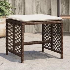 vidaXL 4 db barna polyrattan kerti szék párnával 41 x 41 x 36 cm