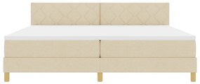 Box Spring Ágy Matraccal és LED Krém 200x200 cm Szövet