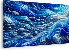 Kép – Halak a hullámokban (90x60 cm)