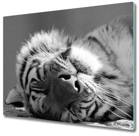 Üveg vágódeszka alvó tigris 60x52 cm