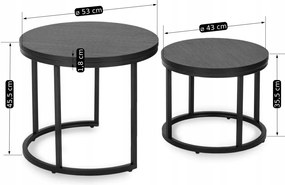 Dohányzóasztal szett fekete Színben. MANU