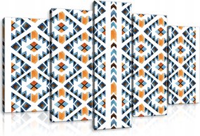 Vászonkép 100x60 Geometriai Mozaik Etnikai Azték Kék Narancssárga