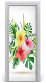 Poszter tapéta ajtóra Hawaii virágok 75x205 cm