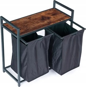 Loft szennyestartó kosár barna-fekete