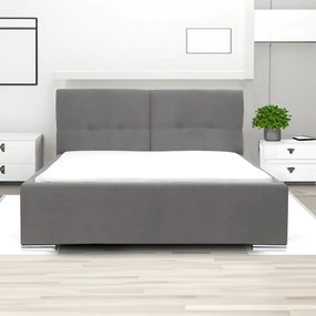 Kárpitozott ágy tárolóval és FOLLER matraccal 120x200 cm Szürke