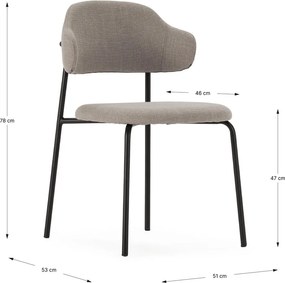 Világosszürke étkezőszék szett 4 db-os Adriel – Marckeric