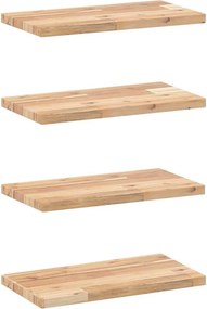 vidaXL 4 db kezeletlen tömör akácfa függőpolc 40 x 20 x 2 cm