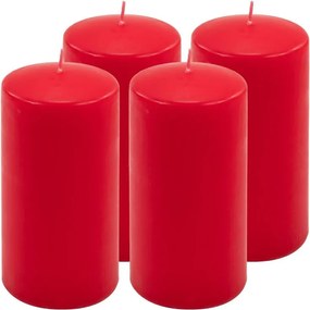 Gyertya készlet 15 cm Ø 7,5 cm 4 db piros