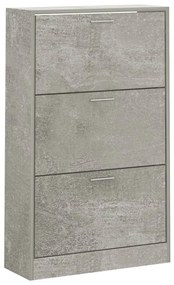 betonszürke szerelt fa cipőszekrény 63x24x103 cm