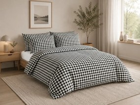 Pamut ágynemű NORDIC CHECK sötétszürke Ágyneműhuzat mérete: 70 x 90 cm | 140 x 200 cm