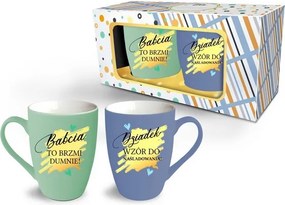 Bögre Szett 2DB Ajándék Nagymama Nagypapa Soft