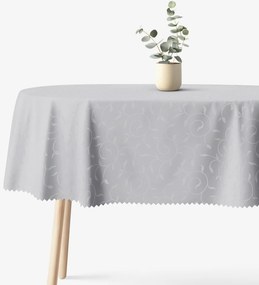 Goldea ünnepi ovális viaszosvászon terítő - szürke nagy ornamentekkel ékesített 140 x 220 cm