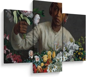 Kép - Frédéric Bazille, Young Woman with Peonies, reprodukciók (90x60 cm)