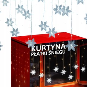 Lámpák 3m 96LED Ablak Fényfüggöny Karácsonyi Hópelyhek