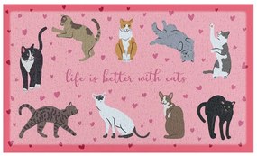 Lábtörlő 40x70 cm Life Is Better With Cats – Artsy Doormats