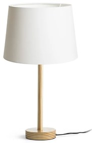 RENDL R14035 MAUI/AMBITUS asztali lámpa, dekoratív Polycotton fehér/fa