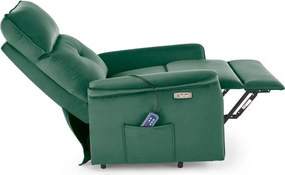 SEMIR 2 elektromosan dönthető masszázsfotel sötétzöld